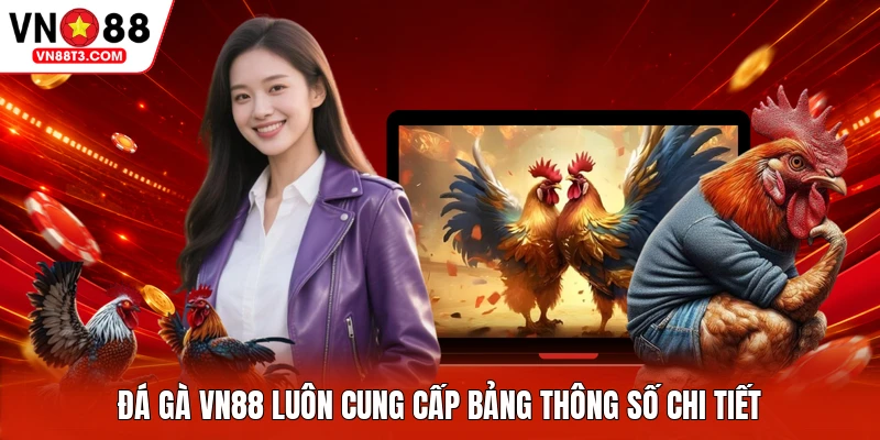 Đá gà VN88 luôn cung cấp bảng thông số chi tiết